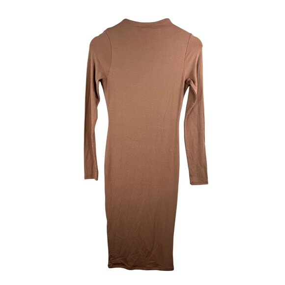 Naked Wardrobe Sculpt Midi Dress bodycon in coco sz M - Picture 3 of 8